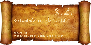 Kolumbán László névjegykártya